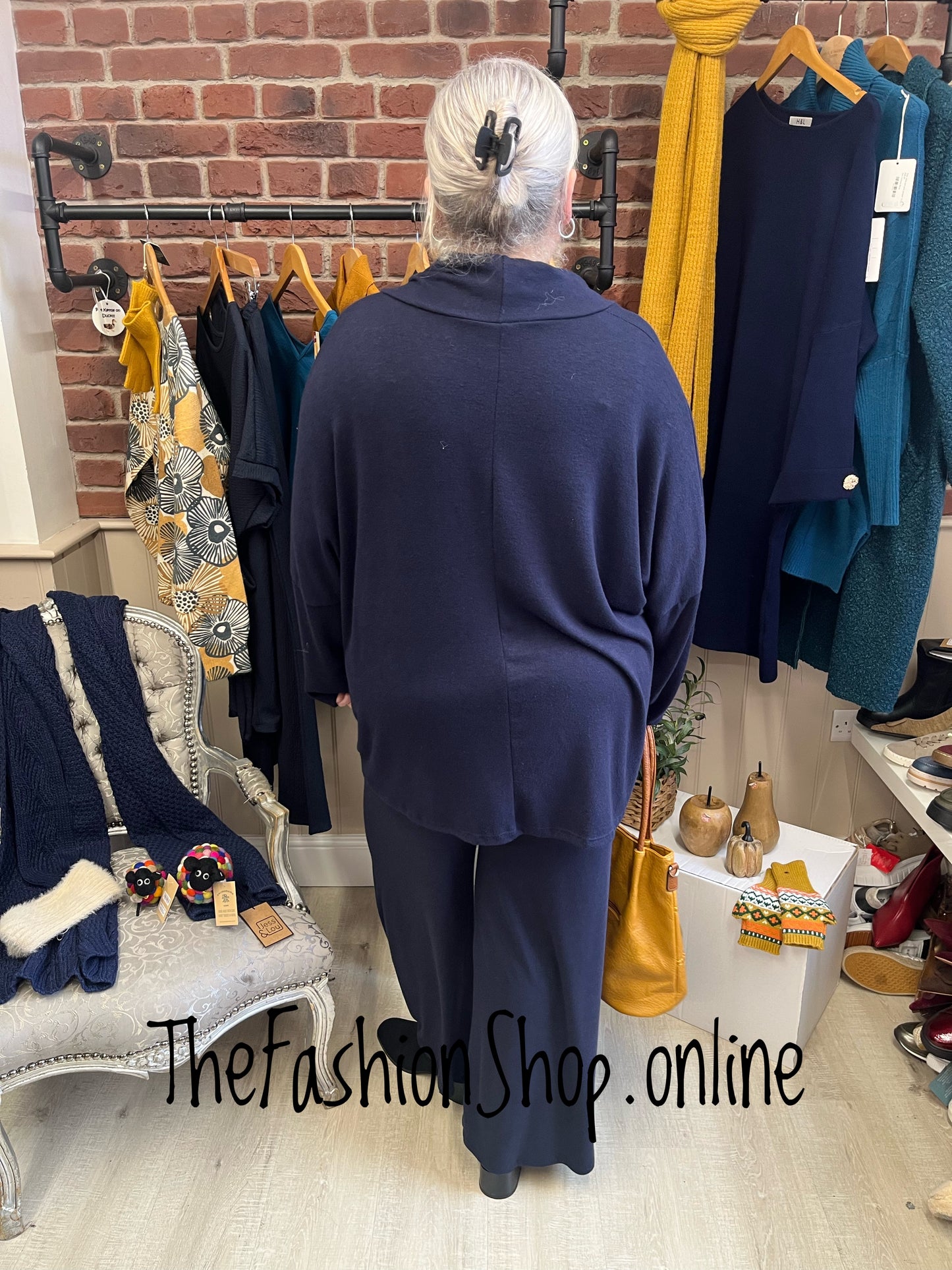 Athena Navy Soft Cowl Neck Tunic 18-24