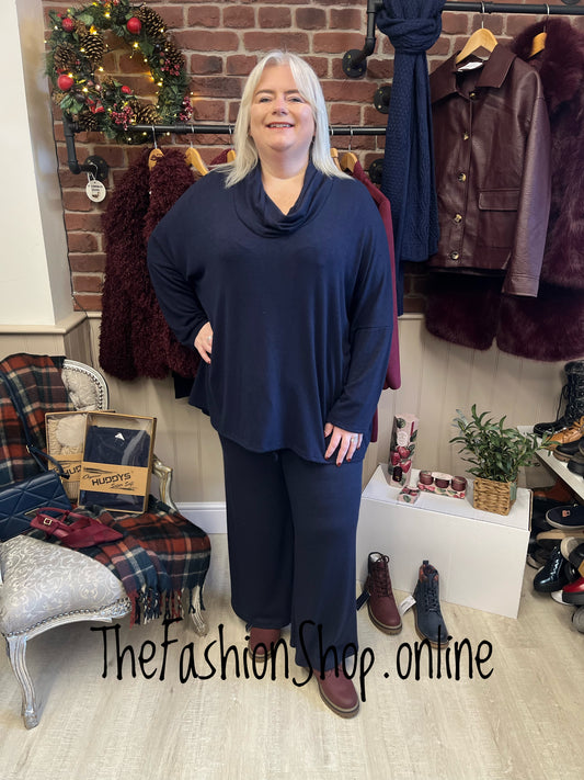 Athena Navy Soft Cowl Neck Tunic 18-24