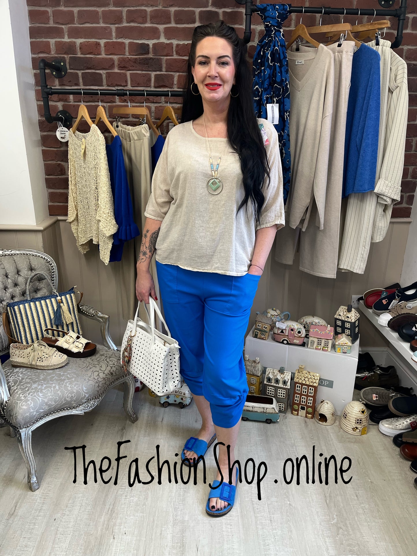 Poppy royal blue pocket trousers 10-16