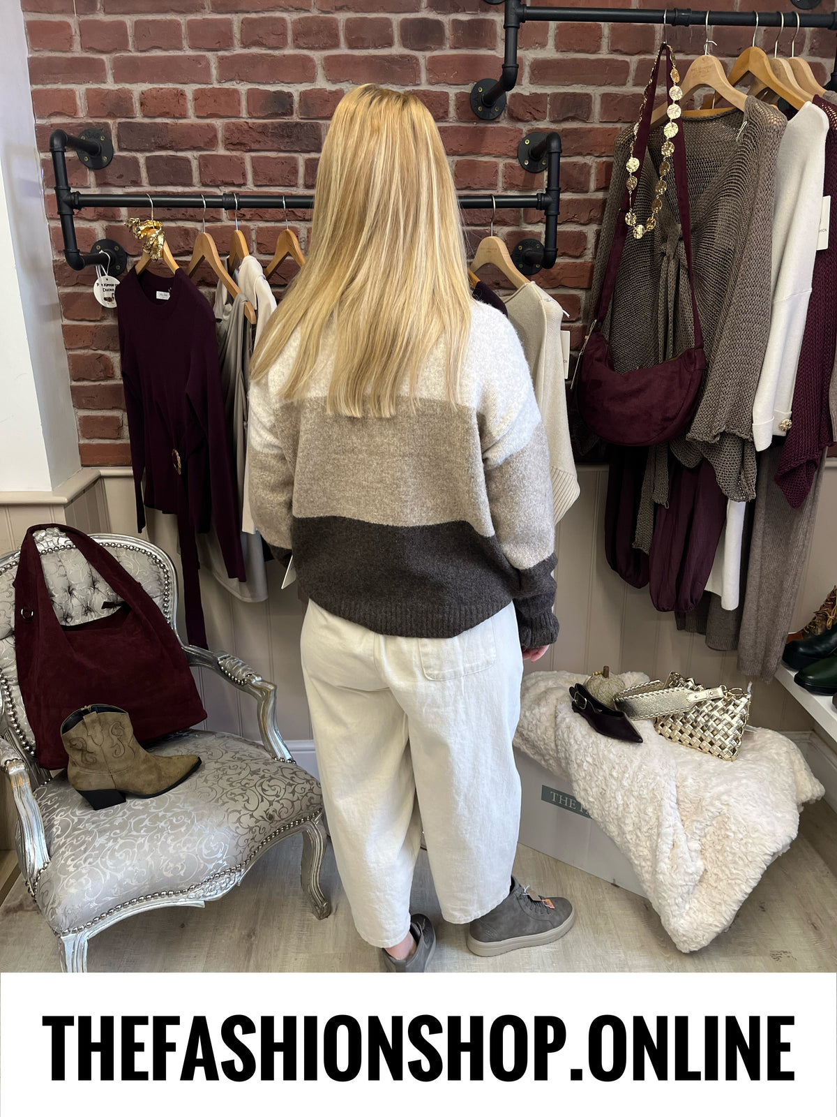 Shannon beige, mocha and brown wool mix cardigan 10-18