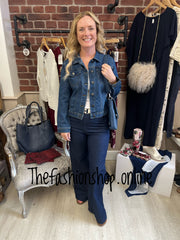 Kurt Muller dark denim cotton jacket sizes 8-20