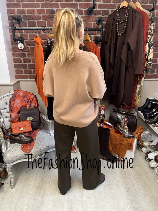 Penelope brown front seam jogger 10-16