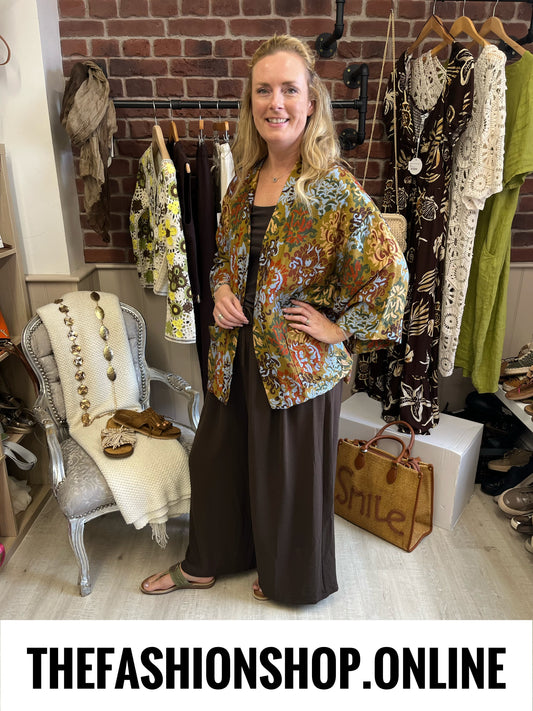 Mandy olive printed boho jacket 14-20