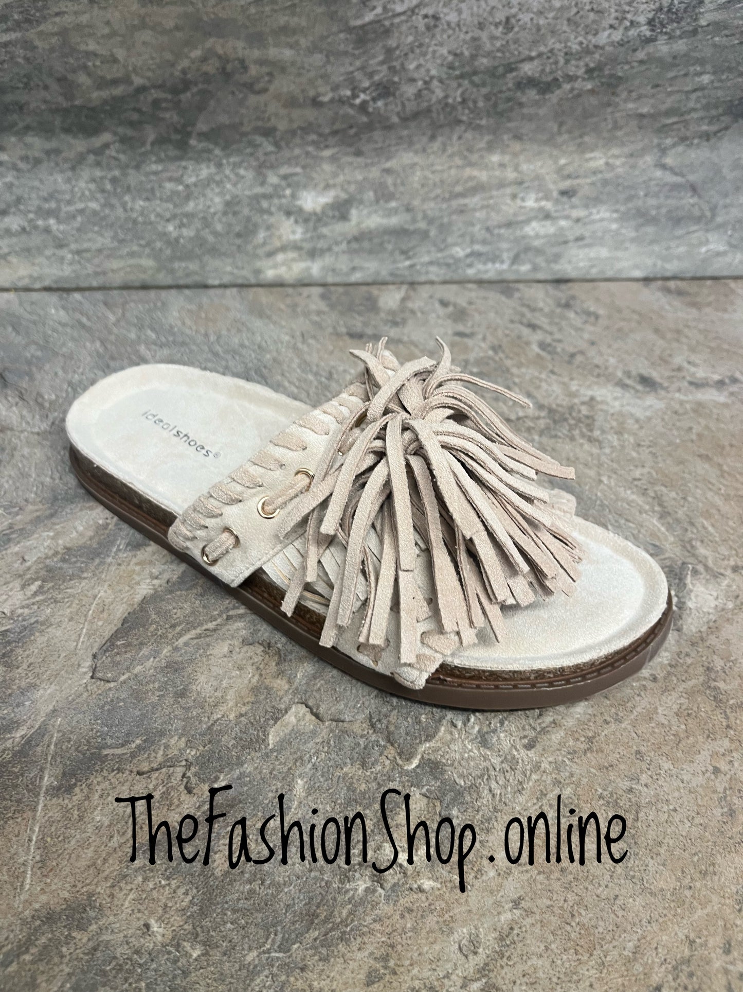 Jasmine beige boho tassel sandals sizes 3-8 (36-41)