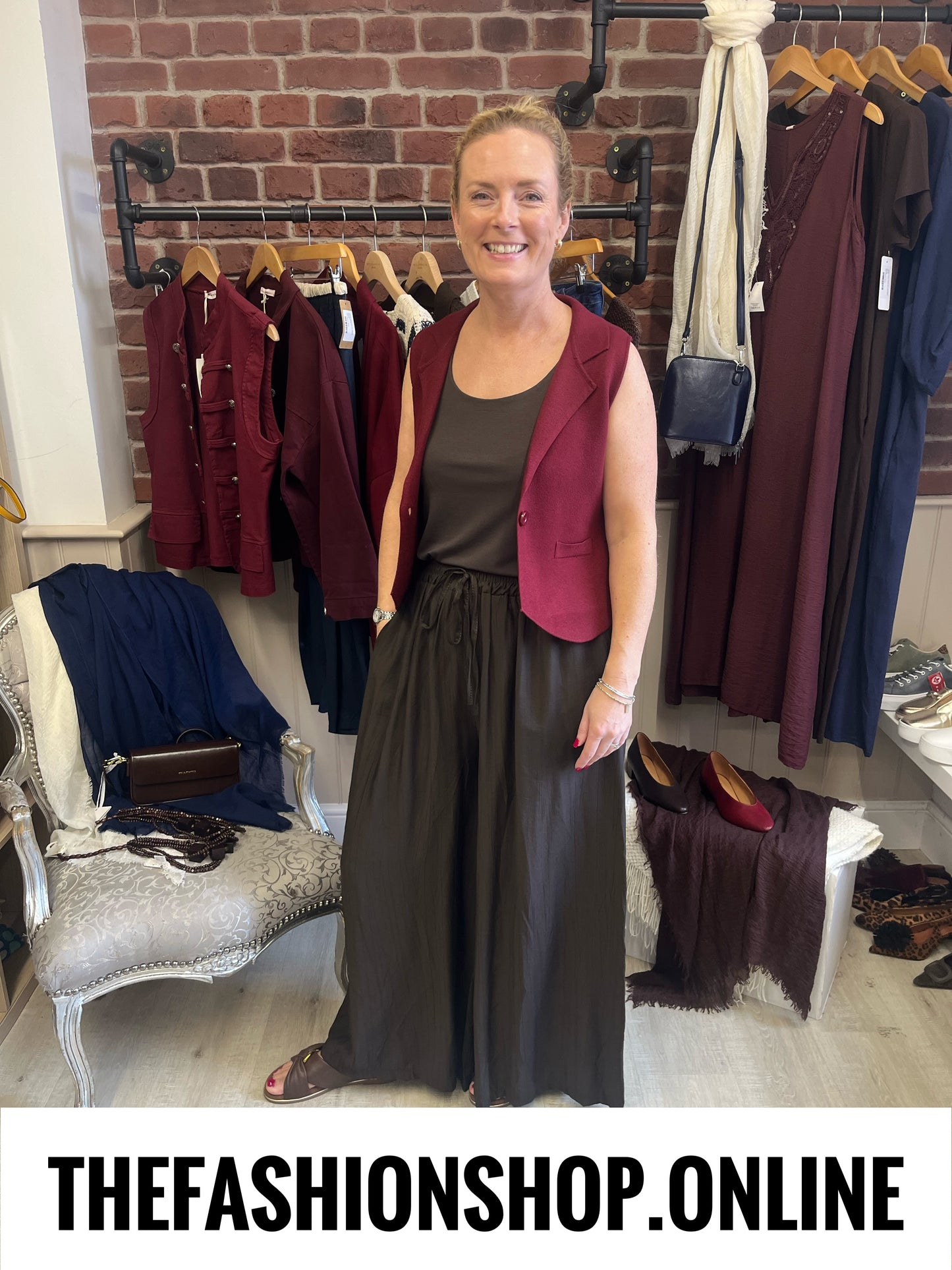 Maria wine knitted waistcoat 8-12