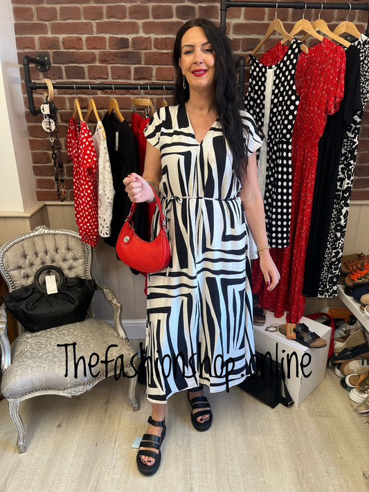 Harper geometric print dress 10-18