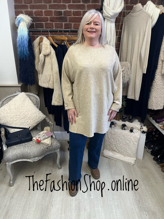 Anita beige ribbed jumper 18-24