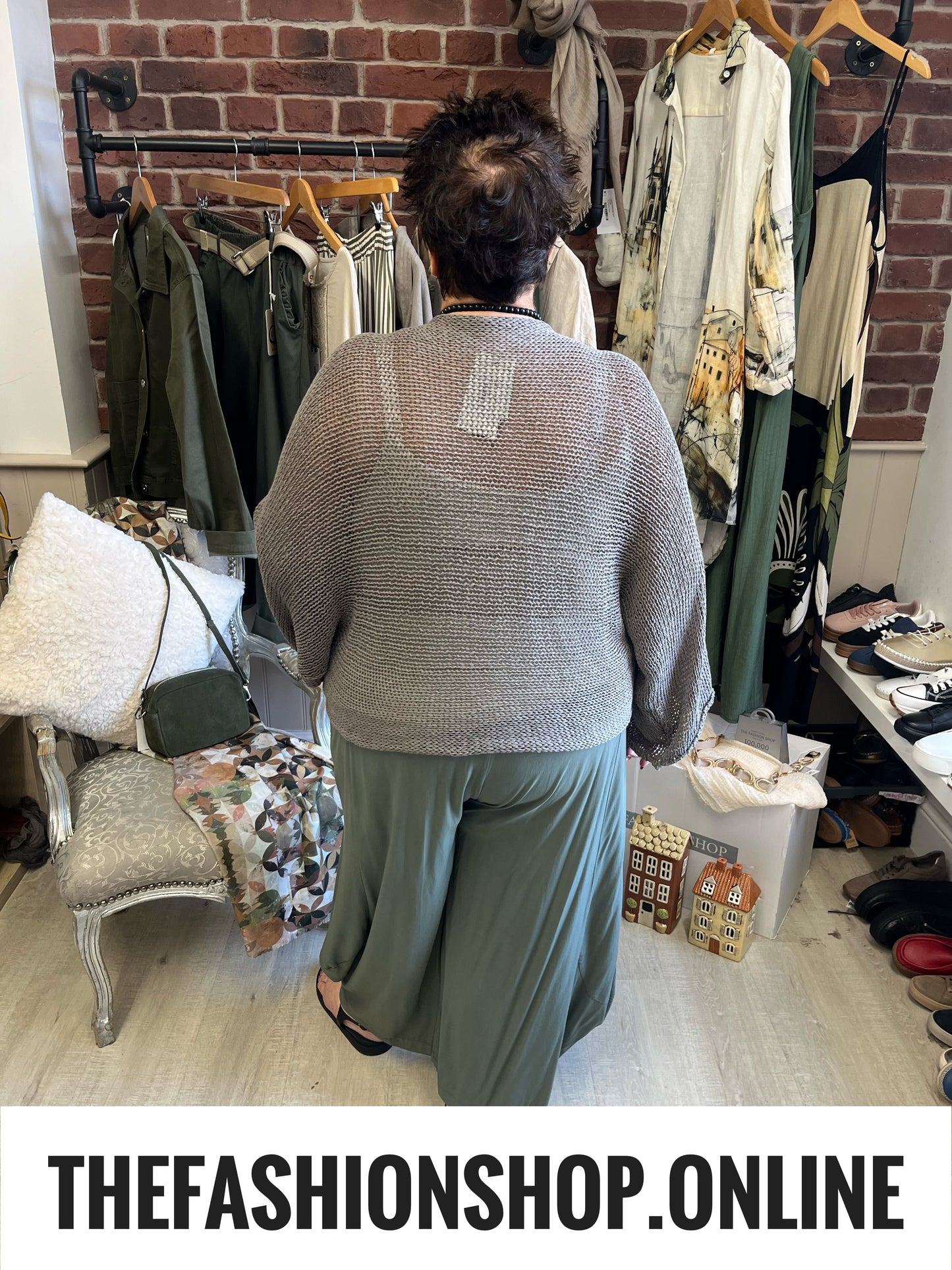 Pamela mocha tie front knit 12-20