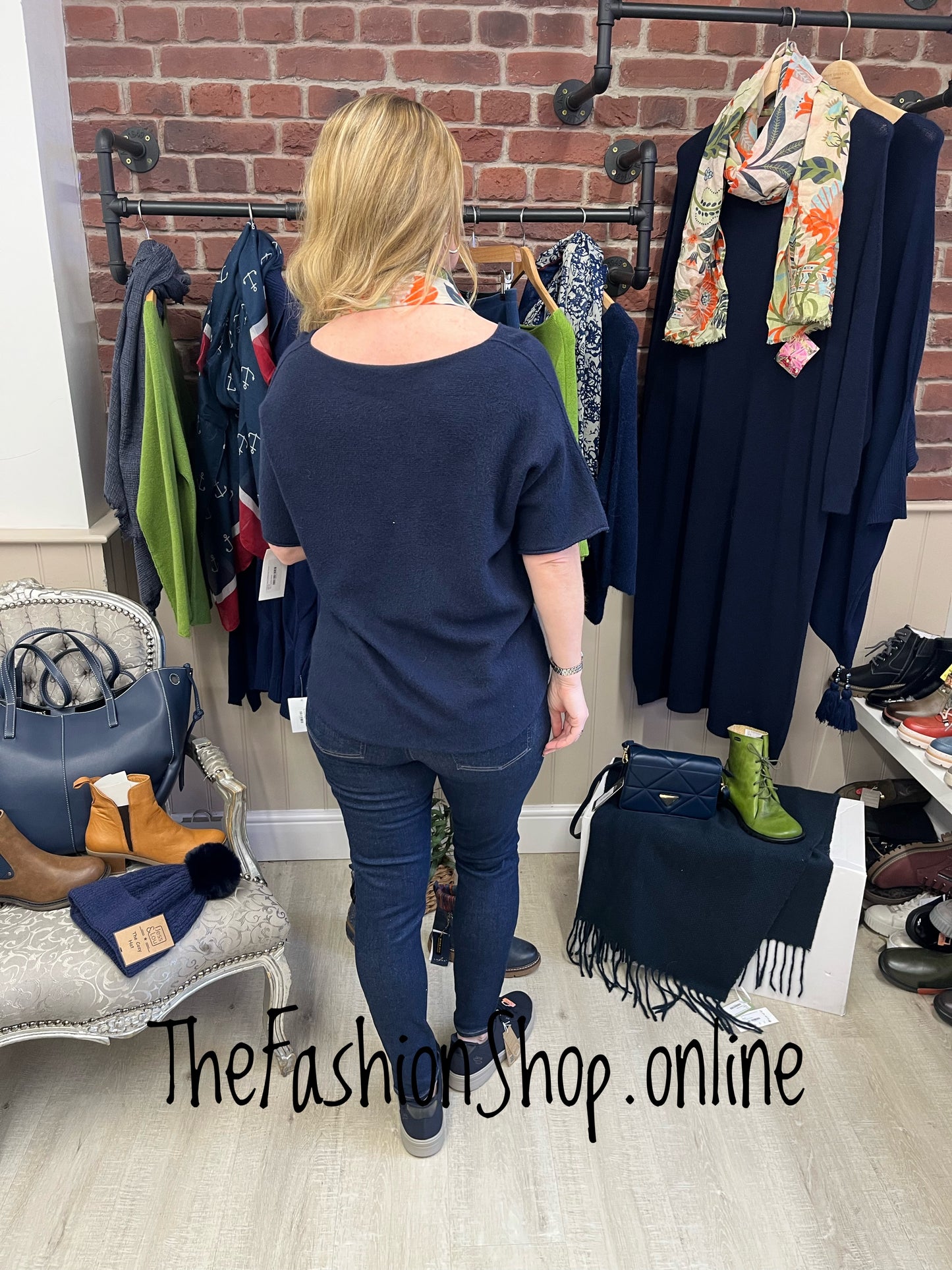 Harper navy knitted top 10-16