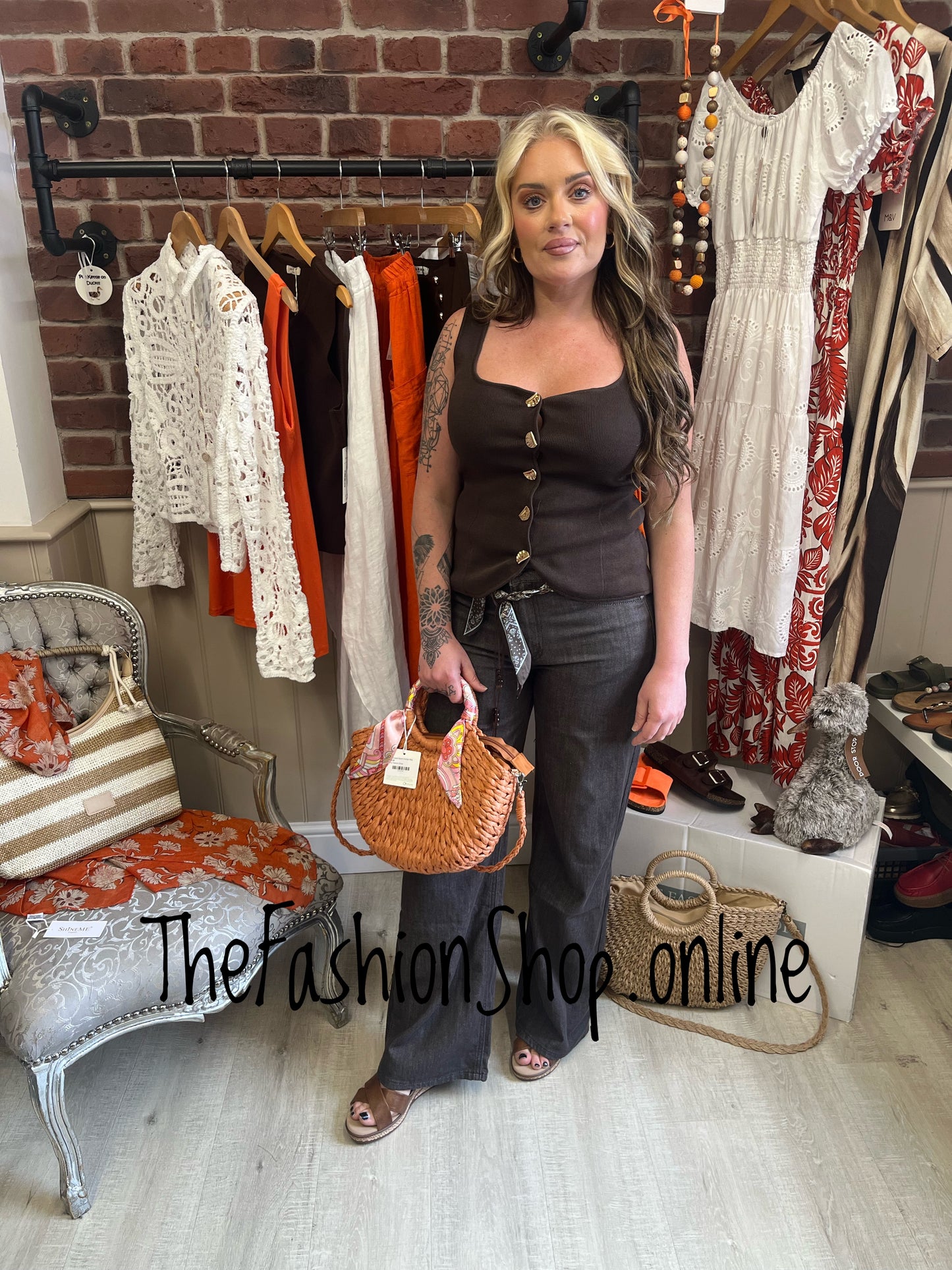 Christa brown knitted vest 8-12
