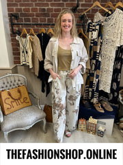 Rachel floral linen trousers 10-16