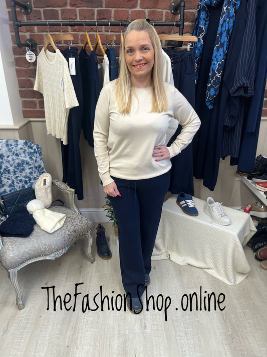 Diana beige fine knit long sleeve jumper sizes 10-20