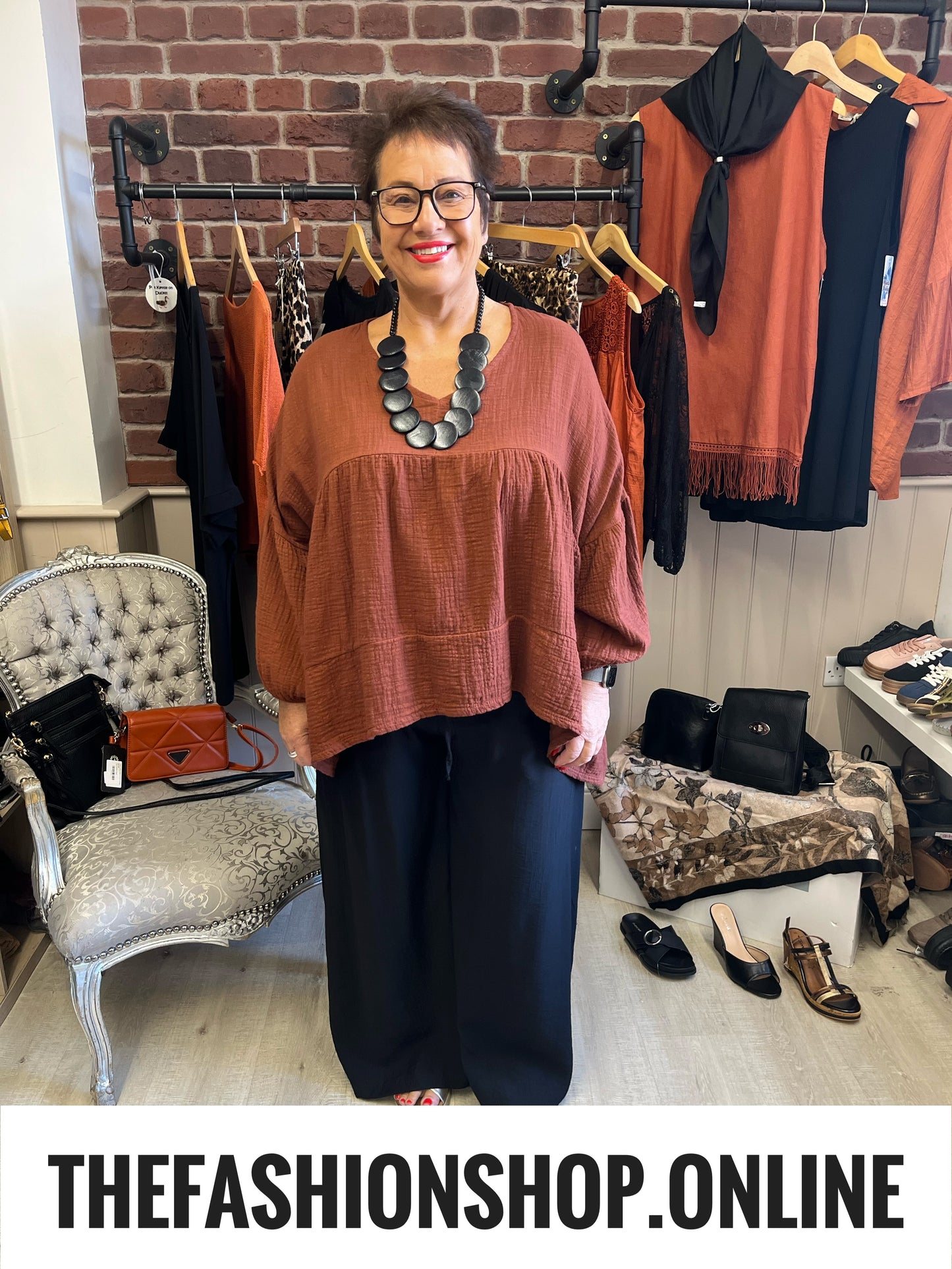 Lydia cinnamon cheesecloth top 14-20