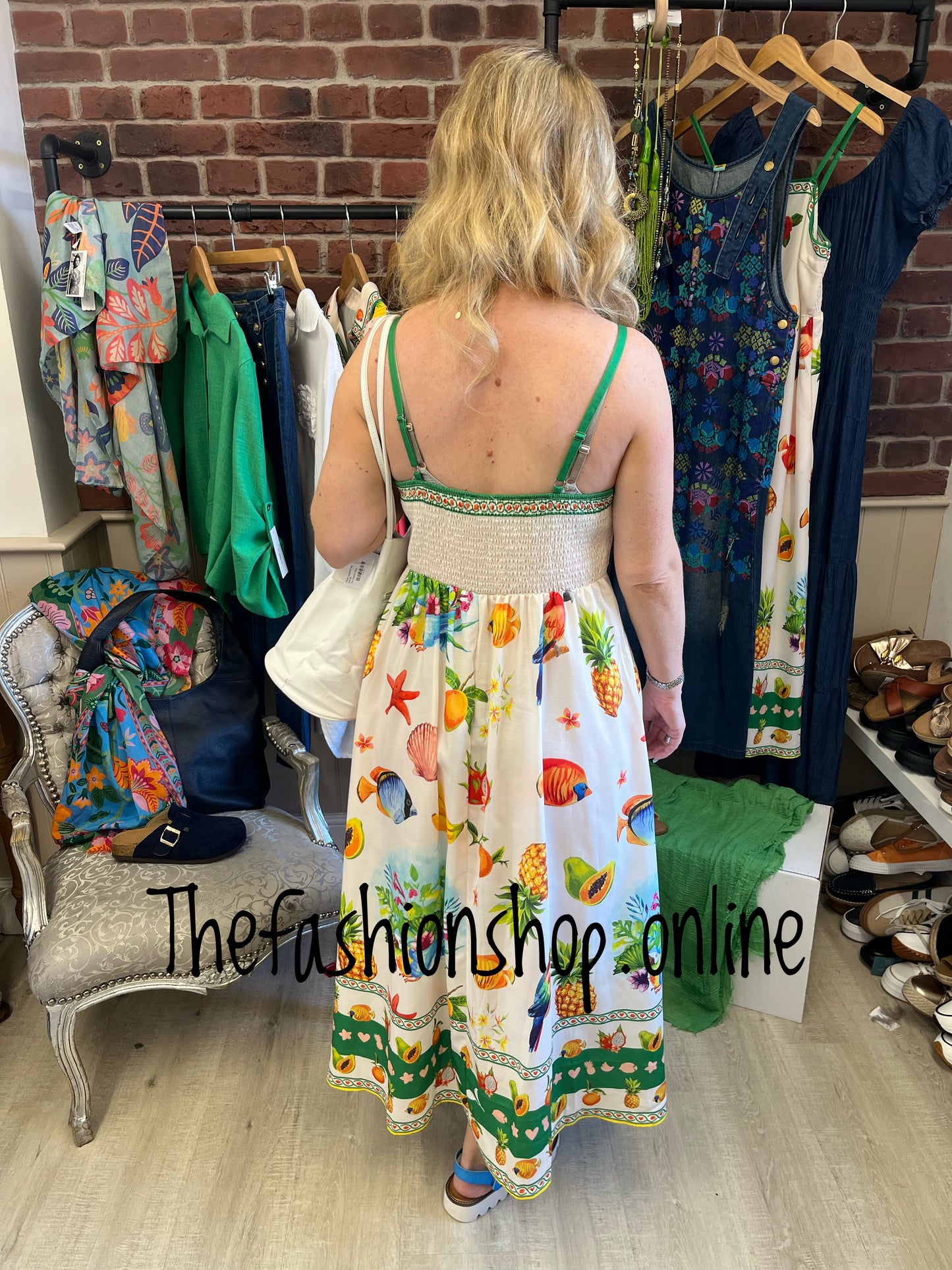Stella Morgan tropical strap midi dress sizes 8-16