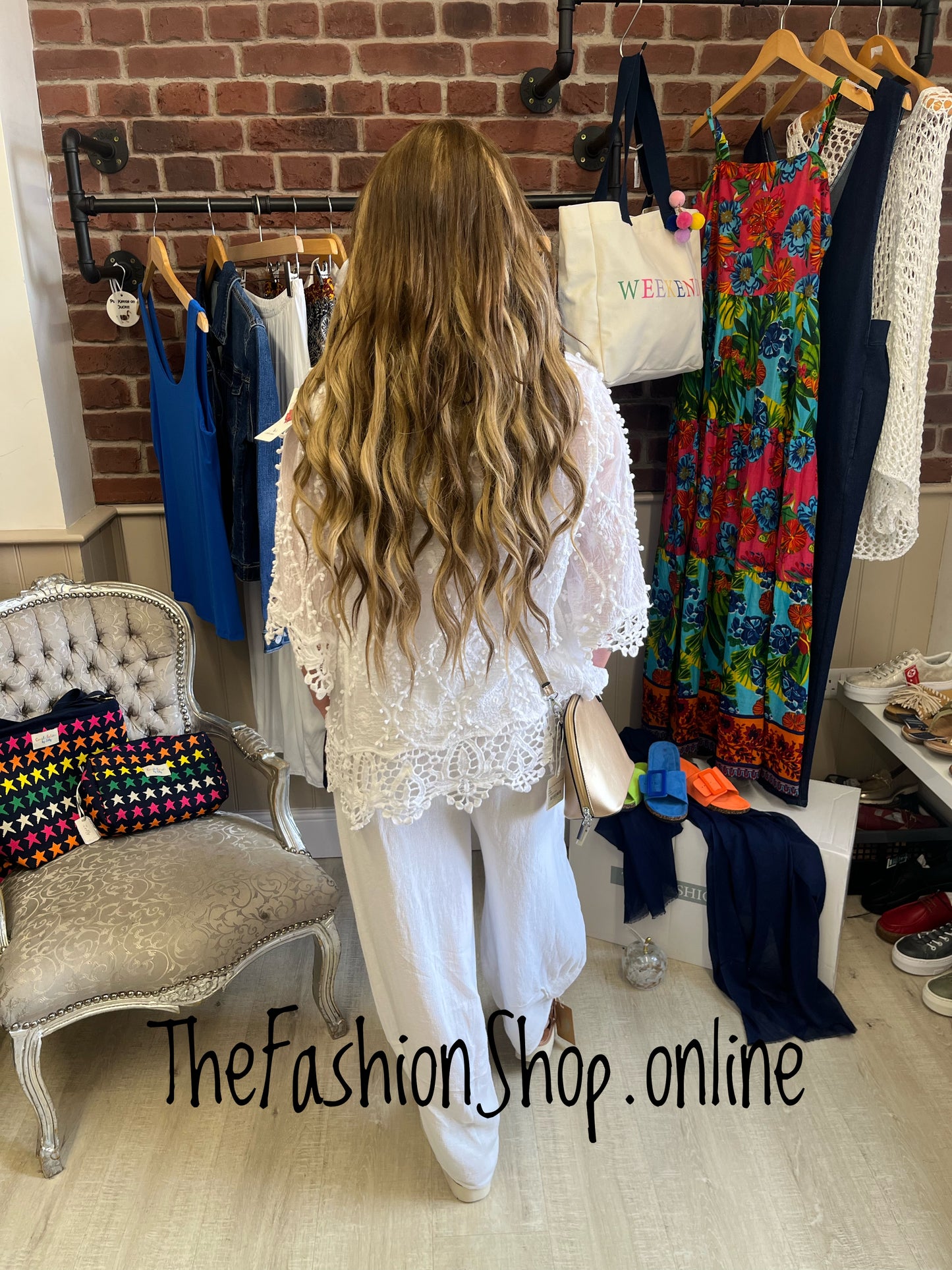 Eleanor white lace hem top 10-16