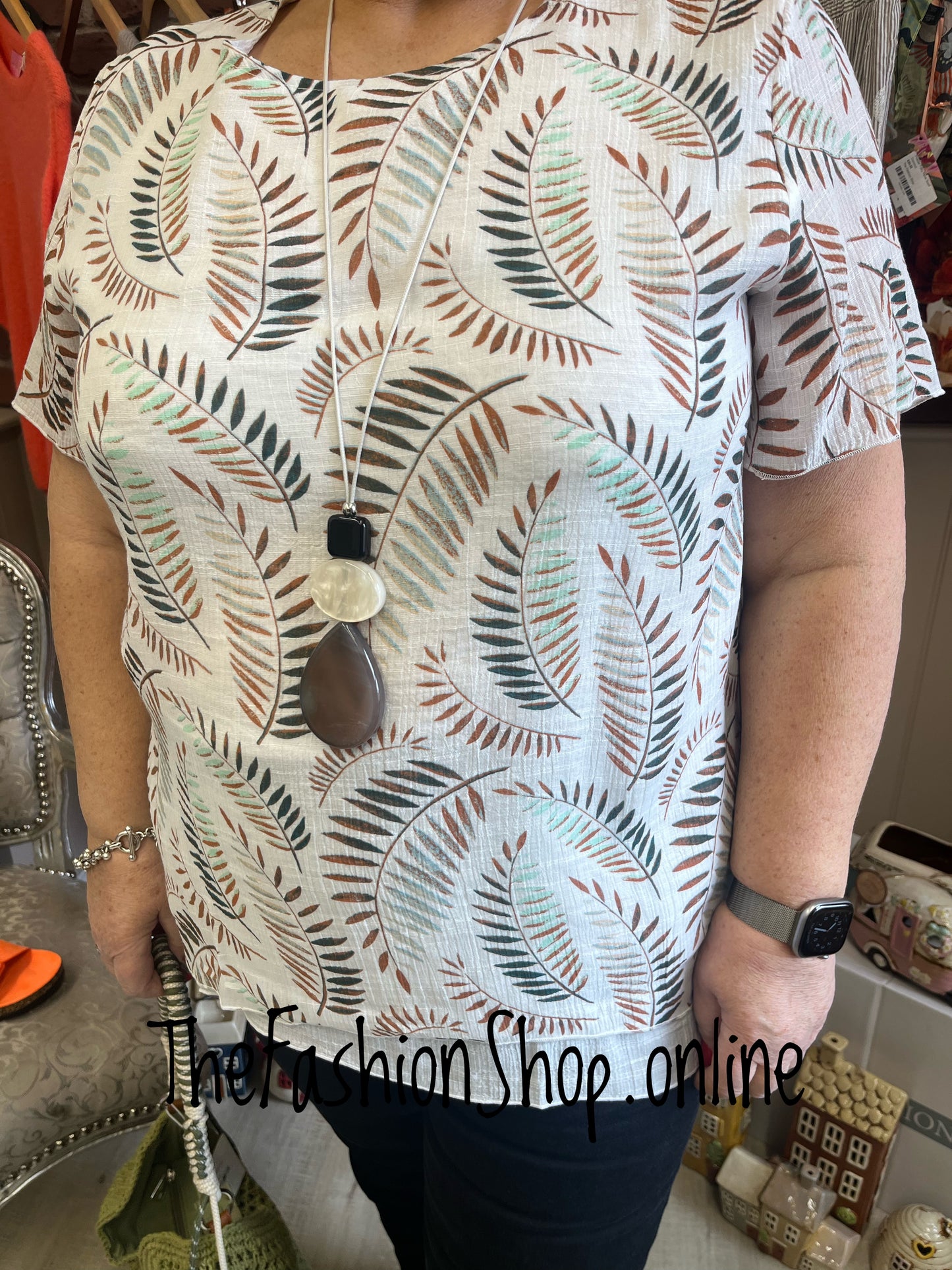 Yasmin rust leaf layered top sizes 14, 16 and 18