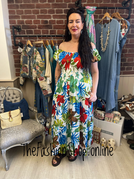 Lillie colourful floral print gypsy maxi dress 8-18