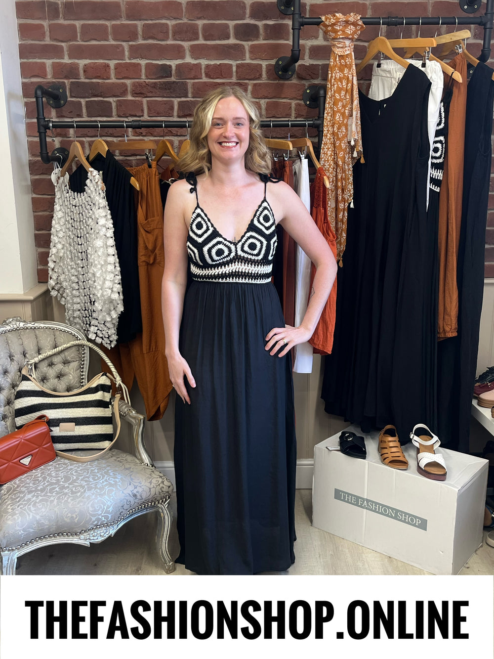 Elodie black and white crochet sundress 8-14