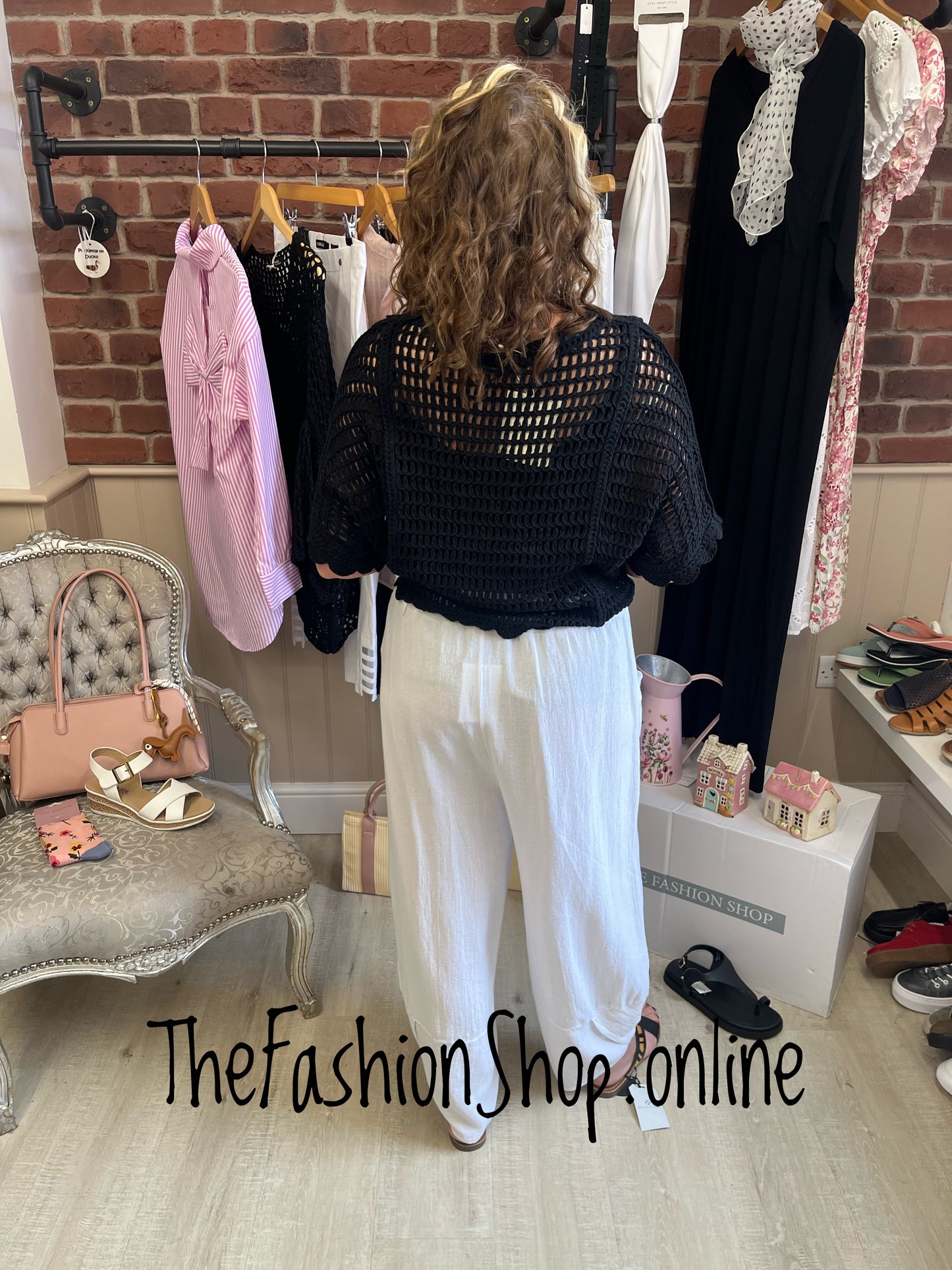 Ella black crochet layering top 8-12