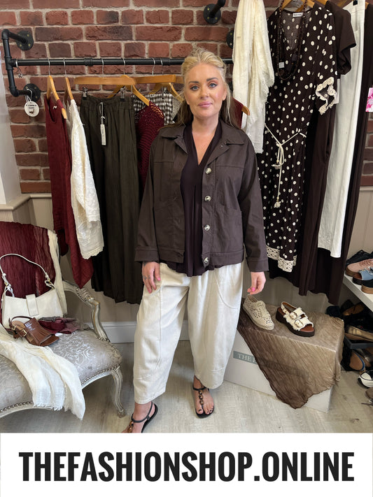Evie brown pocket jacket 8-12