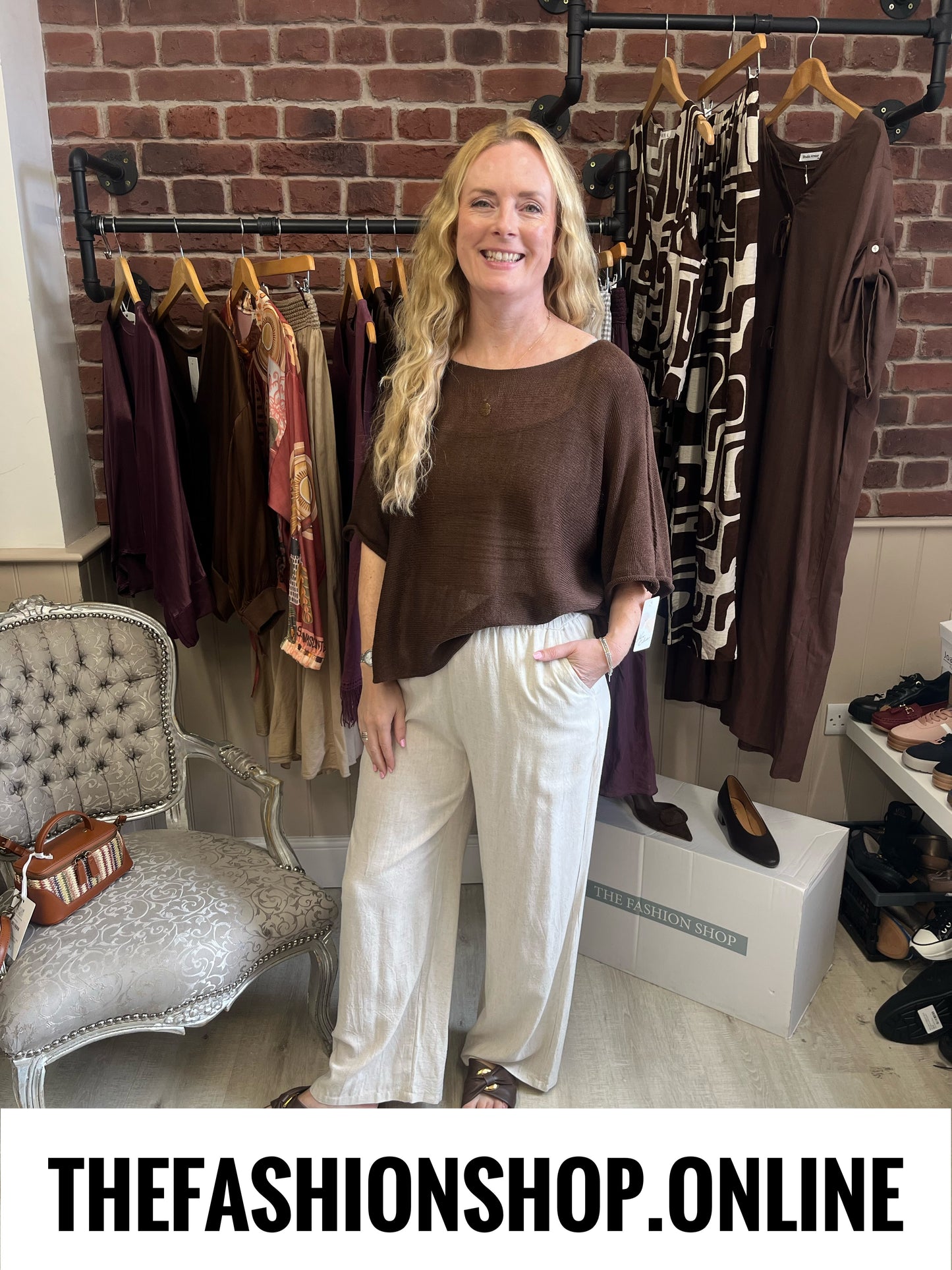 Sammy brown fine knit top 10-20