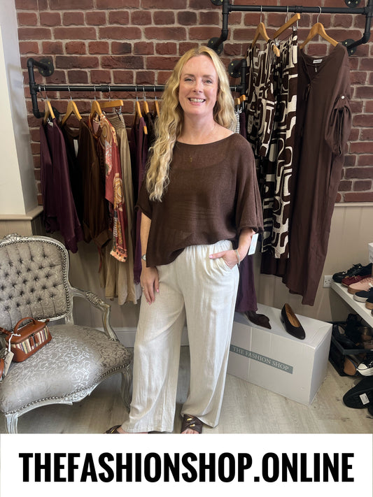 Sammy brown fine knit top 10-20