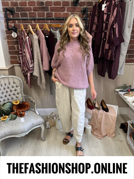 Avril dusky pink wool mix jumper 10-18