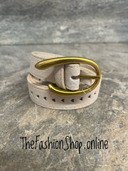 Zelly Constellation beige  leather belt