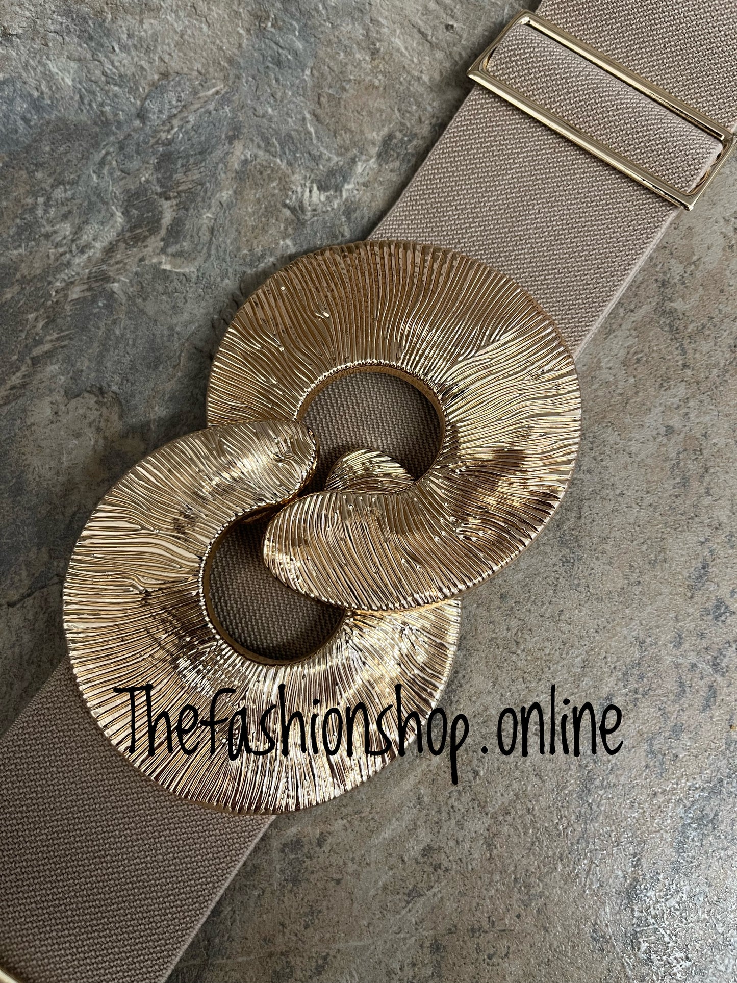 Mocha elasticated statement belt