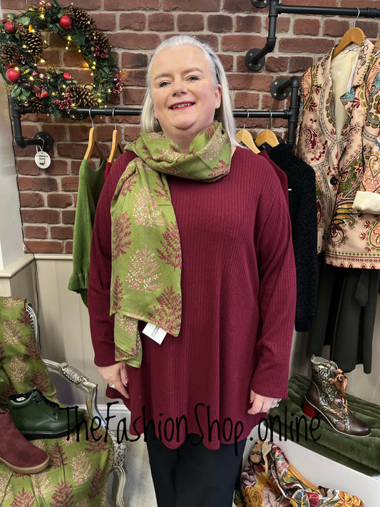 Autumn Branches in Olive Scarf