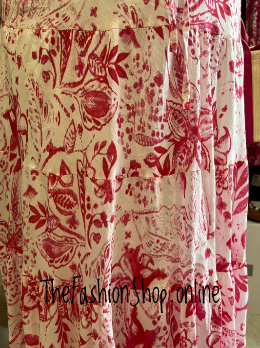 Paloma pink tiered maxi skirt sizes 10-18