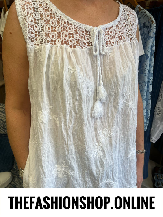 Kara white sleeveless top 10-16
