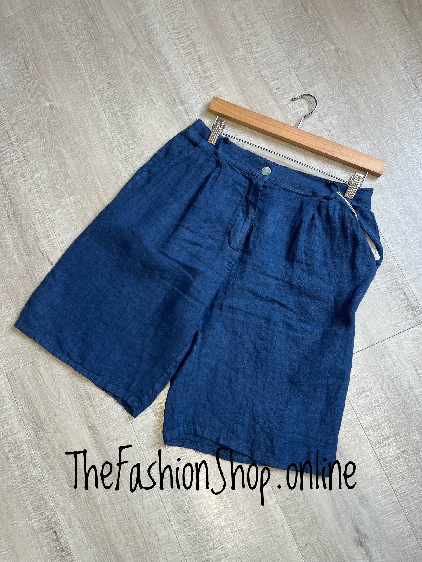 Sienna denim blue linen shorts 10-14