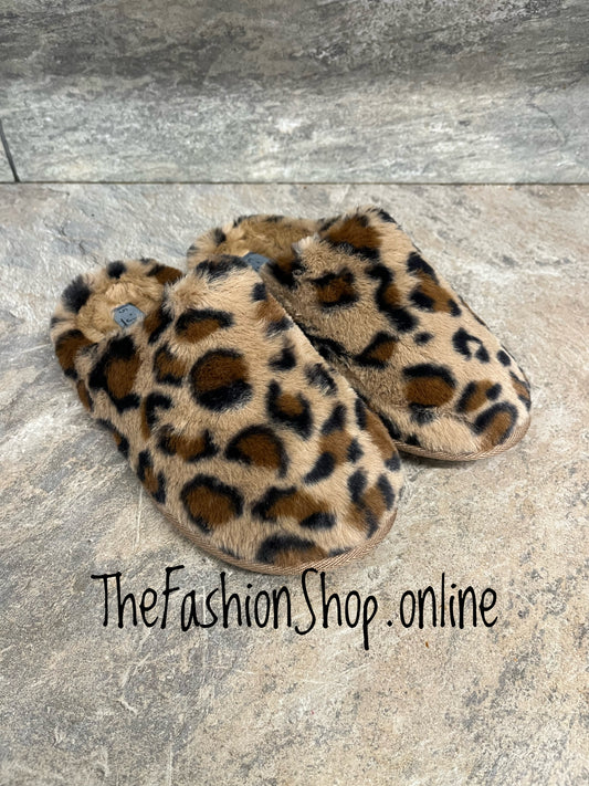 Jo & Joe Callie leopard print slippers sizes 3-8