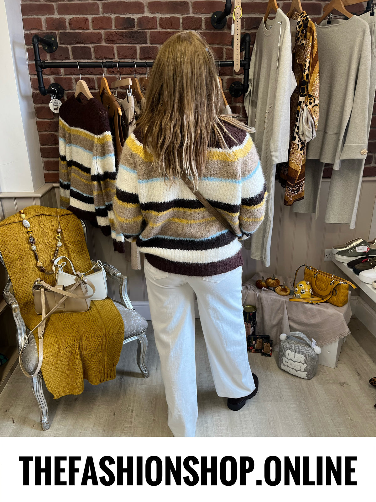 Isabella wool mix striped jumper 10-18