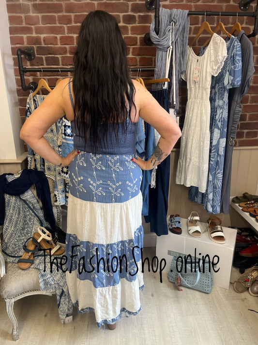 Embroidered tiered maxi dress sizes 10-16