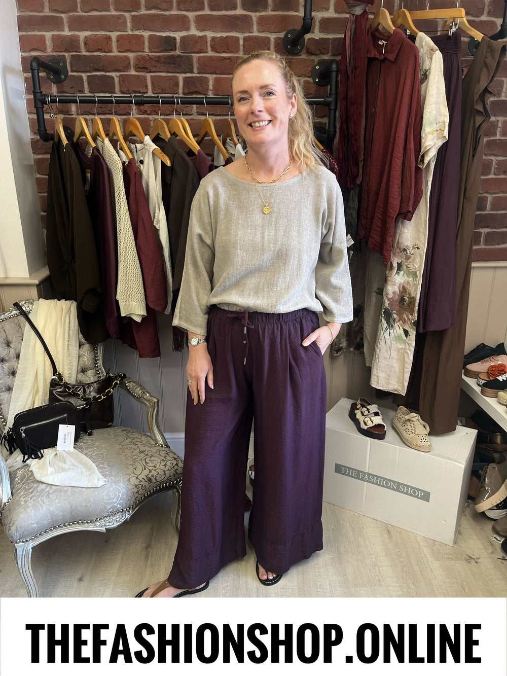 Gloria mulberry wide leg trousers 10-16