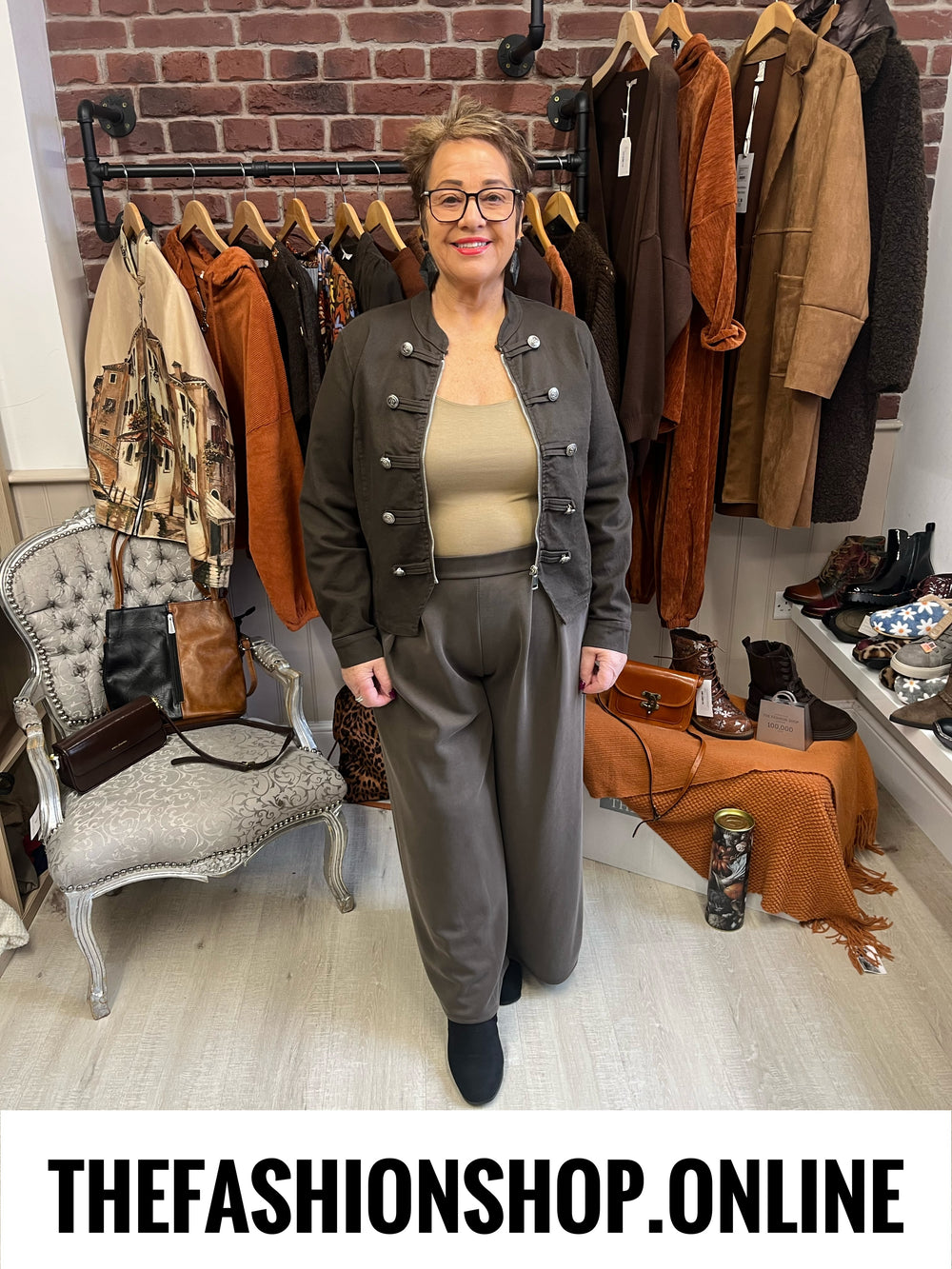 Eleanor mocha wide leg trousers 10-20