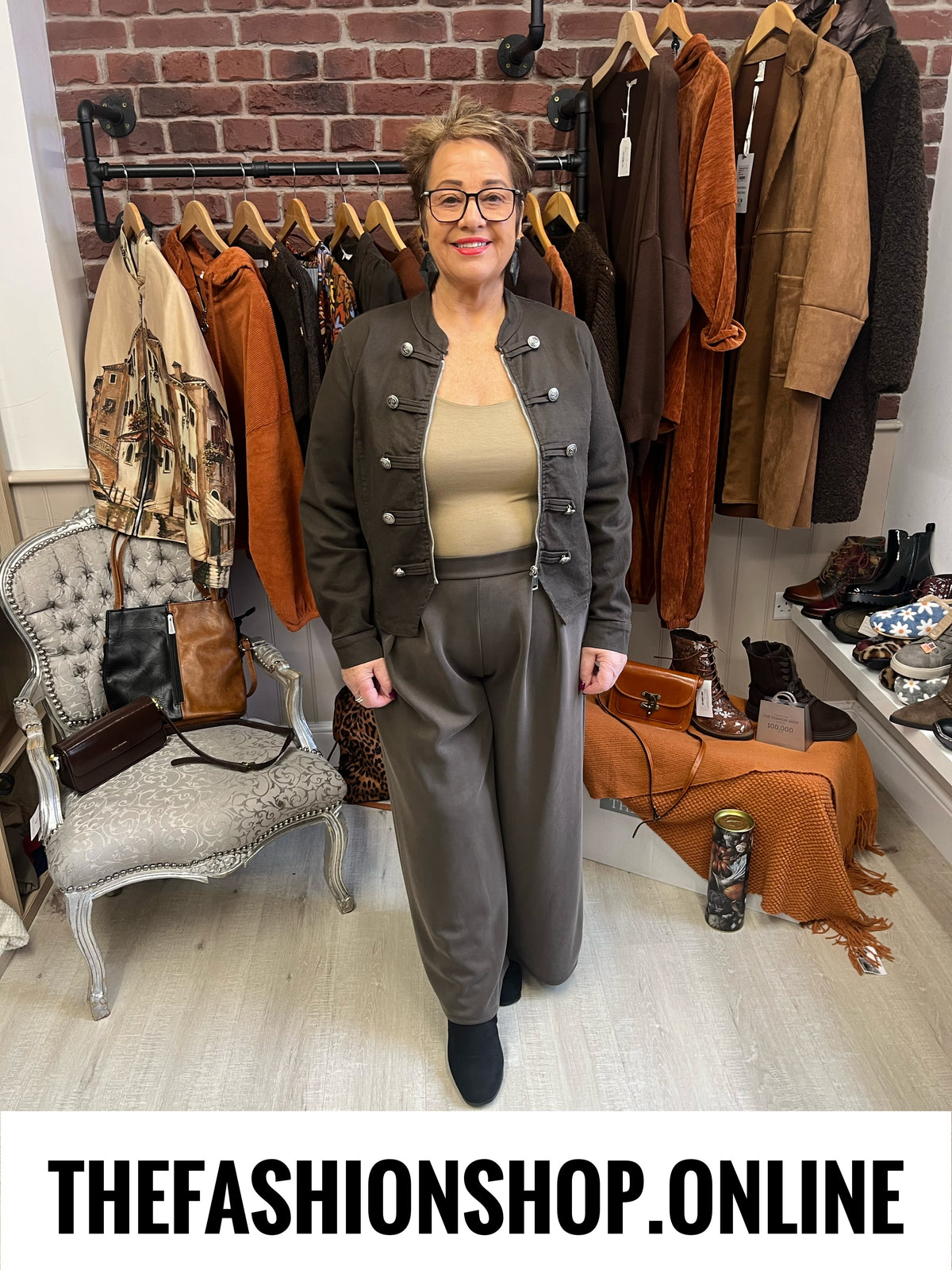 Eleanor mocha wide leg trousers 10-20