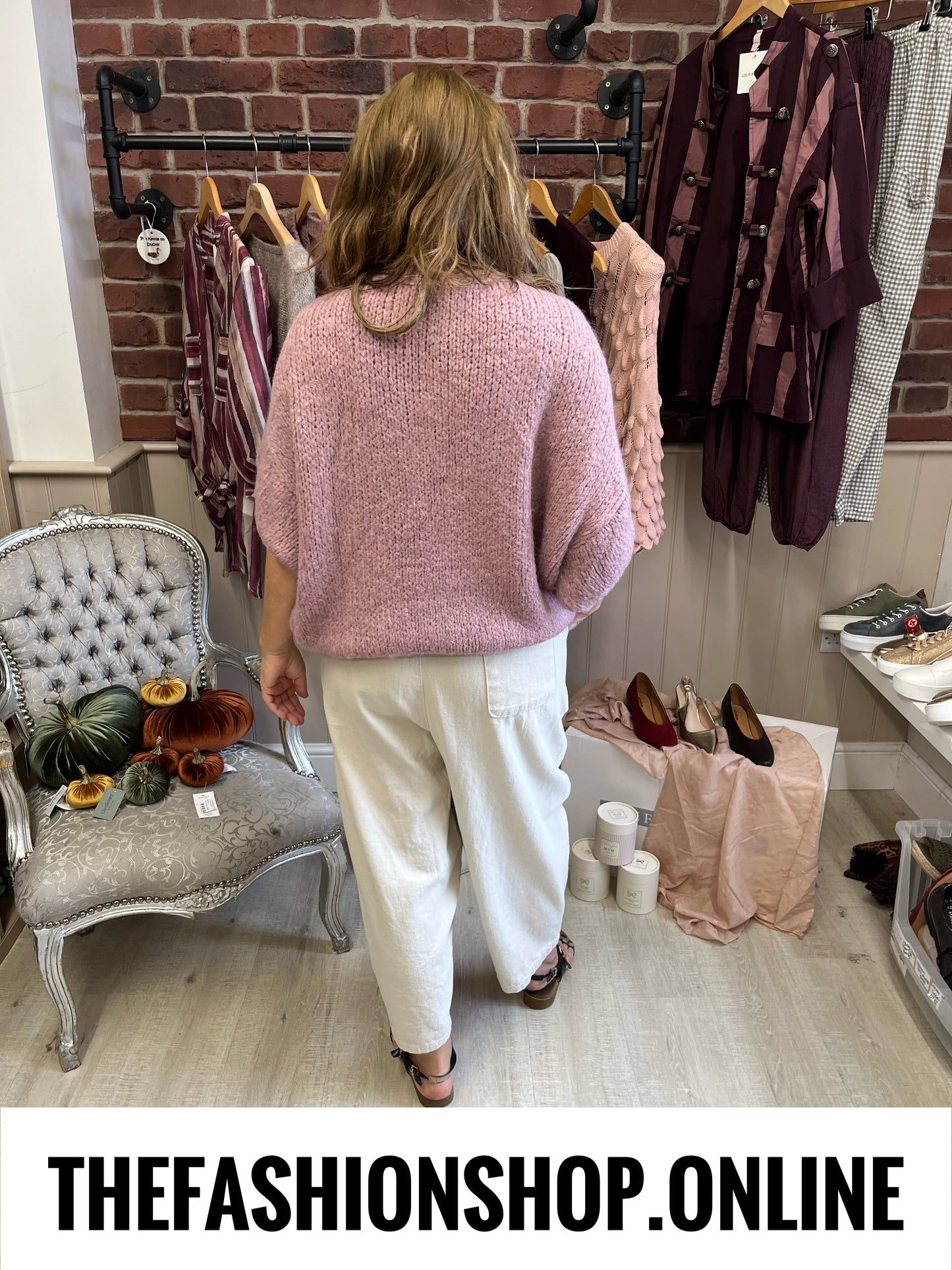 Avril dusky pink wool mix jumper 10-18
