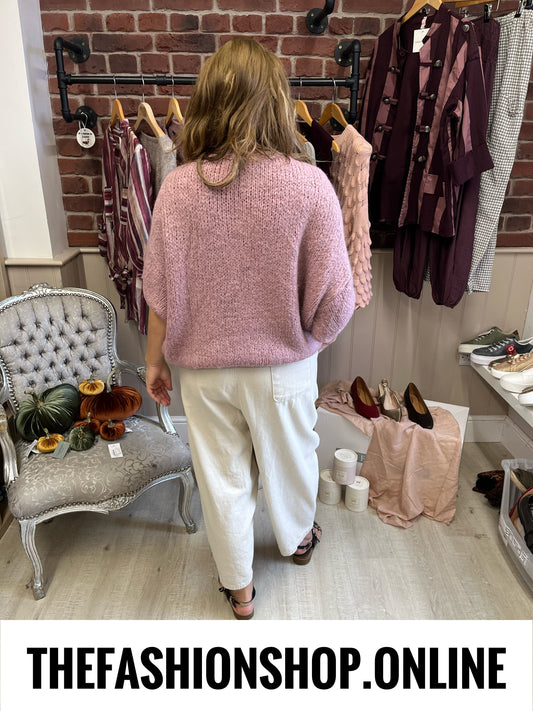 Avril dusky pink wool mix jumper 10-18