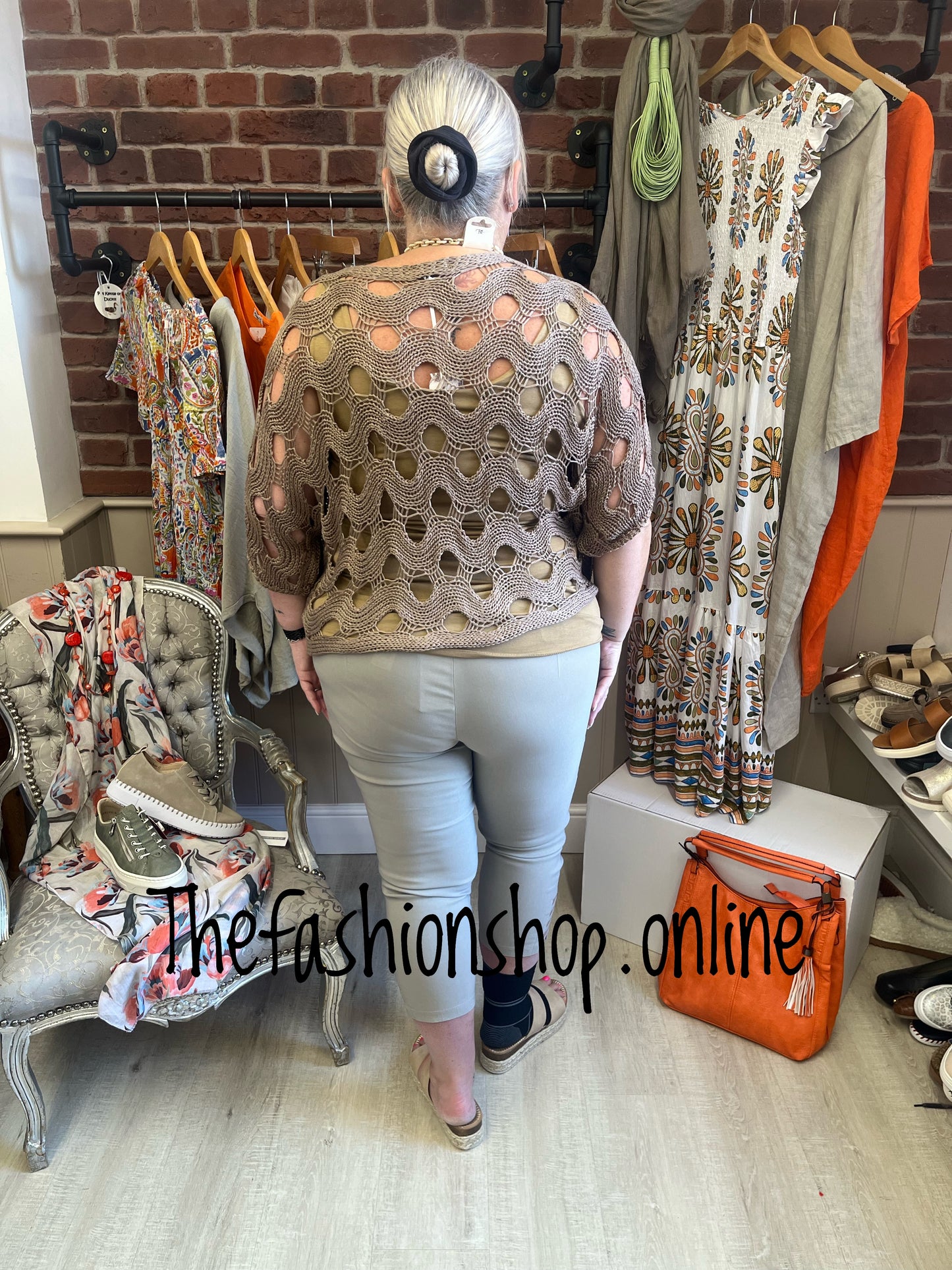 Rochelle dark mocha crochet top 8-20