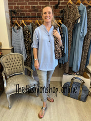 Layla blue high low blouse 8-14