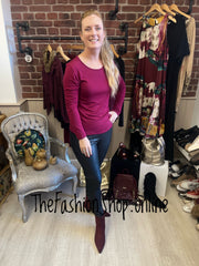 Adele wine long sleeve top 10-16