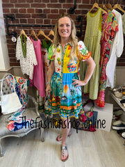 Stella Morgan tropical puff sleeve shirt dress sizes 8-16