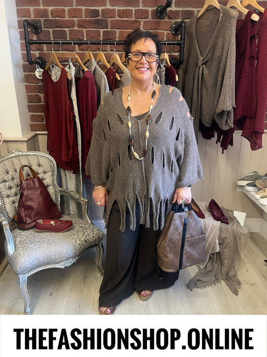 Rosalyn mocha wool mix tassel jumper 10-22