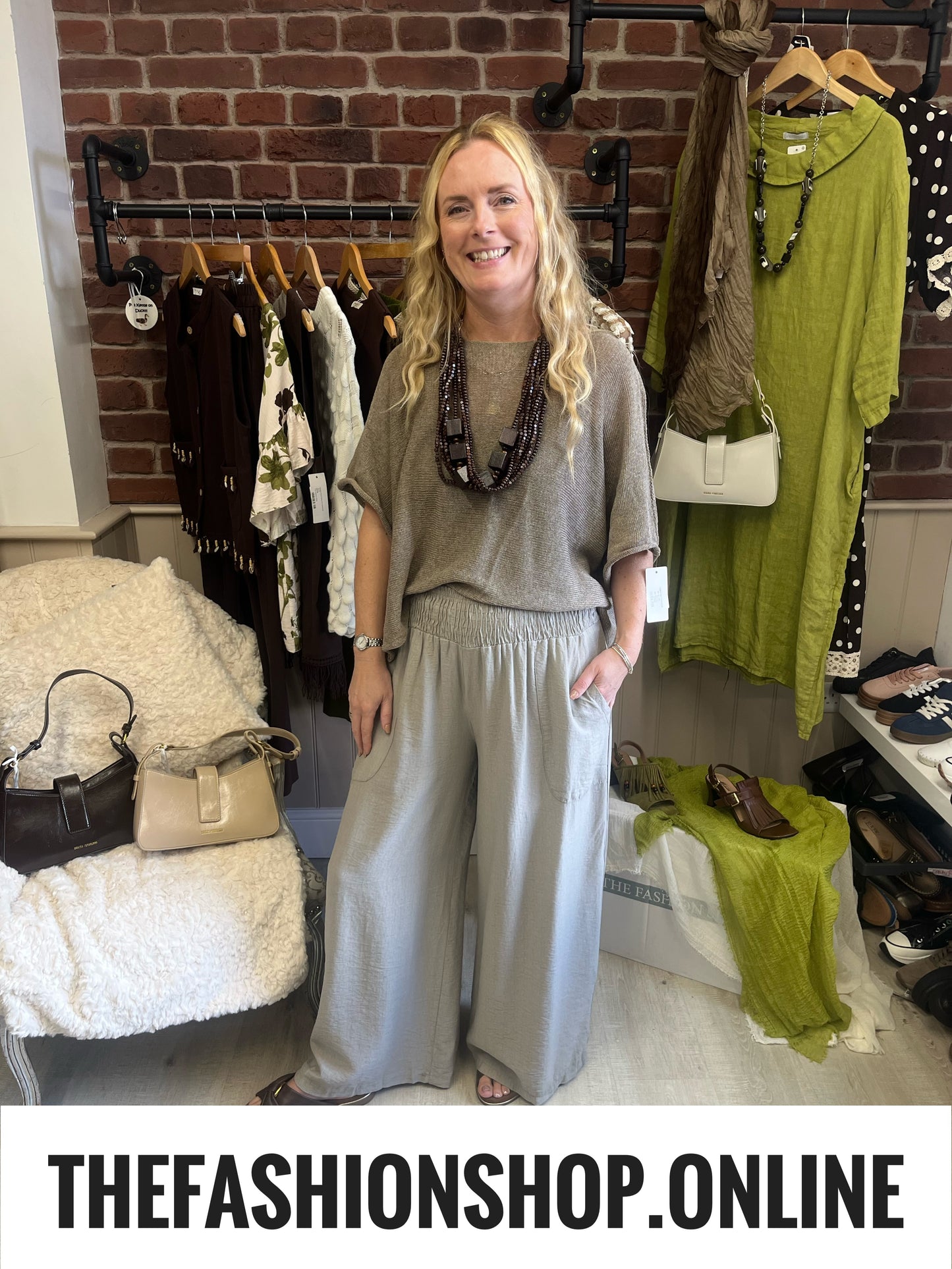 Tina mocha wide leg trousers 8-16