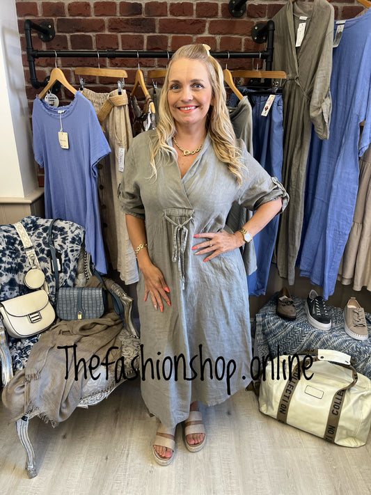 Lexi mocha linen dress 8-14