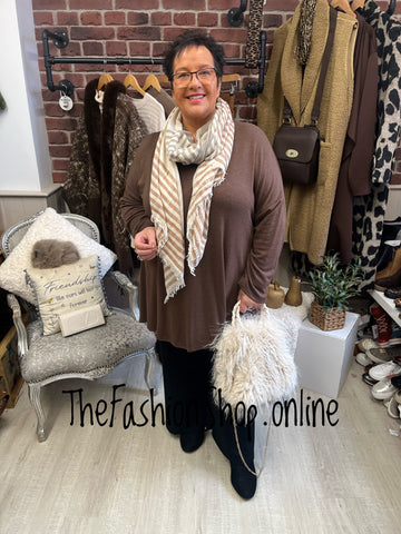 Athena Brown Round Neck Tunic 18-24