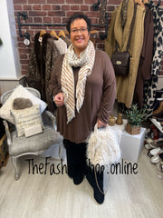 Athena Brown Round Neck Tunic 18-24